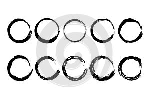 Collection modern grunge black circle frame