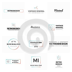 Collection of modern and minimal vintage vector logos