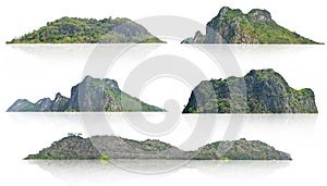 collection mountain isolate on white background