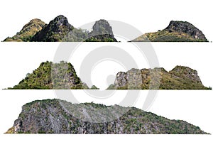 Collection of mountain on white