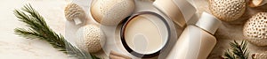 Mushroom-Based Skincare Products with Natural Elements for Relaxing Treatment photo