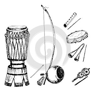 Collection of musical instruments photo