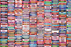 Collection of name bracelets