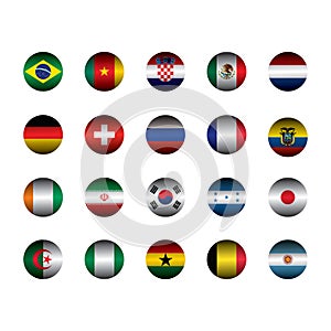 collection of national flags. Vector illustration decorative design photo