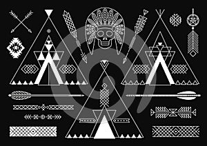 Collection of Native American tribal stylized
