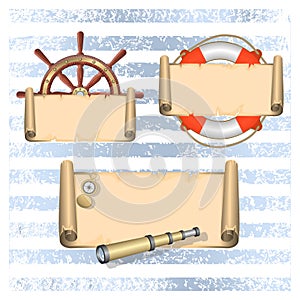 Collection of nautical designed elements