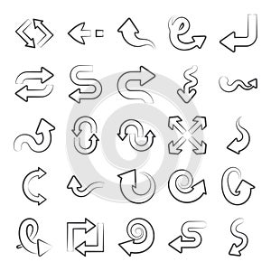 Collection of Navigation Arrows Icons in Linear Style Pack