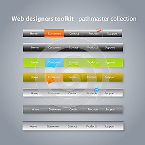 Collection of navigation menus