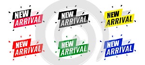 Collection of new arrivals text vector eps photo