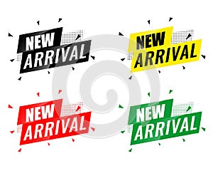 Collection of new arrivals text vector eps photo