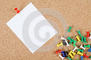 Collection of note papers on corkboard