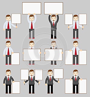 Collection of office worker with posters