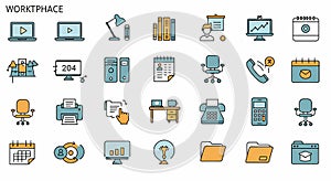 Office and Workplace Icon Set