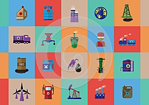 collection of oil and gas equipment. Vector illustration decorative design