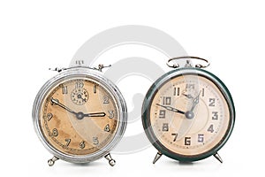 Collection of old alarm clocks