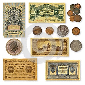 Collection of old banknotes
