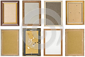 Collection of old used picture frames