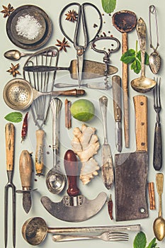 Collection of old vintage cutlery