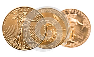 Collection of one ounce gold coins photo