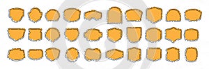 Collection of Orange Blank Badges and Emblems
