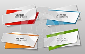 Collection of Origami Banners Template Vector