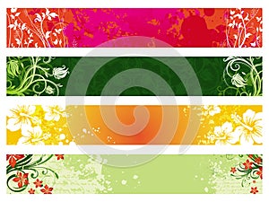 Collection of ornate floral banners