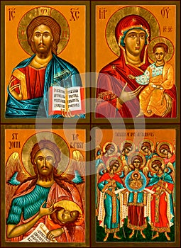 Collection of Orthodox Icons Painted in the Byzantine Style