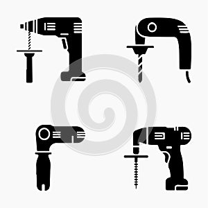 Collection of oscillating multi tool icons set