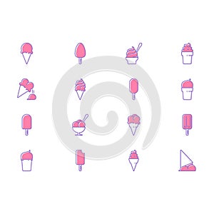 Collection of otline ice cream icons