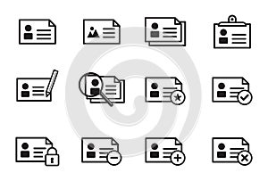 Collection of outline minimal icons, user concept