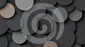 A collection of overlapping circles in varying shades of gray and beige.