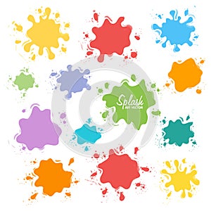 Collection of paint splash. Vector set of brush strokes. Isolated on white background