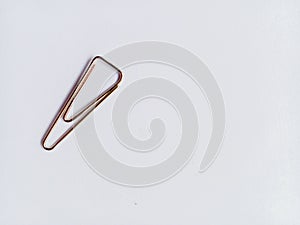 Collection of paper clips isolated on white background.