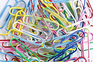 Collection of paperclips in various colours