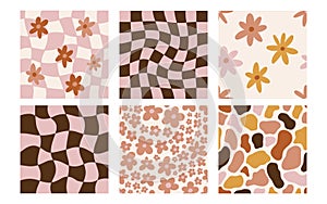 Collection of patterns in 60s, 70s, 80s style