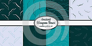 Collection of patterns with ancien tranged weapon bows