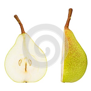 Collection pears Isolated on white background. Organic fresh pears isolated on white. File contains clipping path