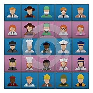 Collection of people and occupations. Vector illustration decorative design