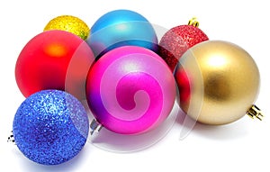 Collection of perfect colors christmas balls isolated