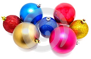 Collection of perfect colors christmas balls isolated