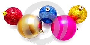 Collection of perfect colors christmas balls isolated