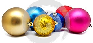 Collection of perfect colors christmas balls isolated