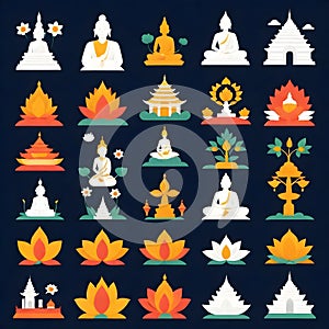 a collection of pictures of buddhas and trees
