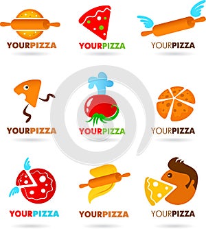 Collection of pizza logos