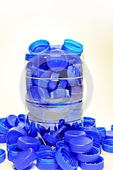 Collection of plastic caps