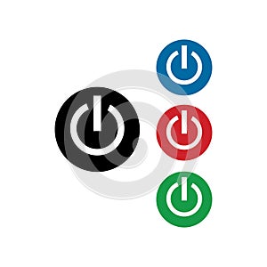 Collection power button icon and simple flat symbol for website,mobile,logo,app,UI