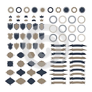 Collection of premium design elements. Set of ribbons, geometric