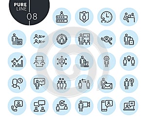 Collection of premium quality business management line icons