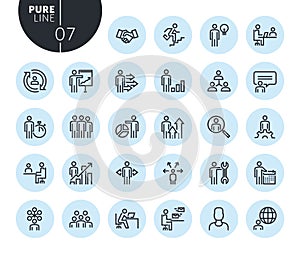 Collection of premium quality business people concept line icons