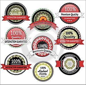 Collection of Premium Quality and Guarantee Labels